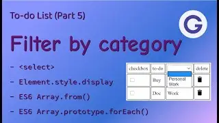 To-do List #5 Filter by category - Learning JavaScript via mini-projects