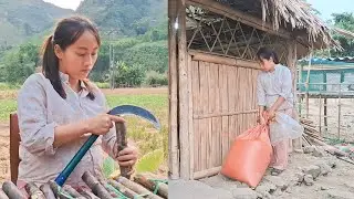 An 18-year-old single mother harvests sugarcane to sell and store food