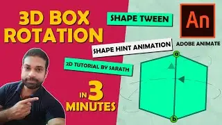 how to create 3D box rotation in animate cc|3D box animation|2d totorial by sarath|cube rotation