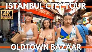 ISTANBUL TURKEY CITY CENTER 4K WALKING TOUR OLD TOWN MARKETS,SHOPS,GRAND BAZAAR,EMINONU STREET FOODS