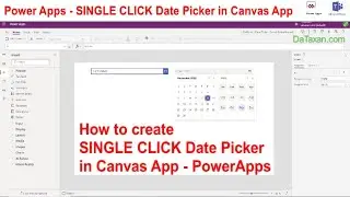 PowerApps Calendar - Create SINGLE CLICK Date Picker in Canvas App like PowerApps for Teams