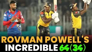 Rovman Powells INCREDIBLE 64 off Just 34 Balls | Peshawar vs Karachi | Match 17 | HBL PSL 8 | MI2A