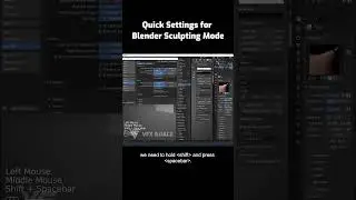 Quick Settings for Blender Sculpting Mode #Blender #Tutorials