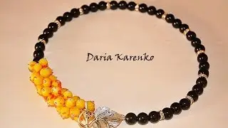 DIY Шикарное осеннее колье из бусин. Мастер класс