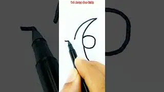 How to draw bird from number 6 | b6 Arts for kids