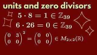 Abstract Algebra | Units and zero divisors of a ring.