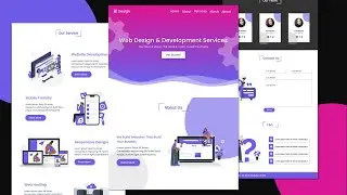 Complete Responsive Web Service Website Design Using [ HTML / CSS / JS  / JQUERY ] - Step By Step