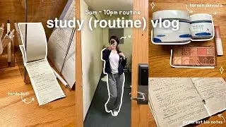 study vlog 🍥 extremely productive 5am uni routine, k-beauty, lots of note taking, manhwa, cozy days