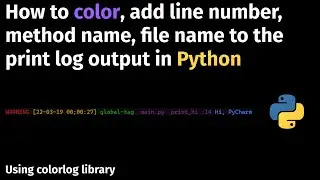 How to color, add line number, method name, file name to the print log output in Python