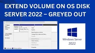 Extend volume partition is Greyed out. #hoobasics #server2022 #troubleshooting