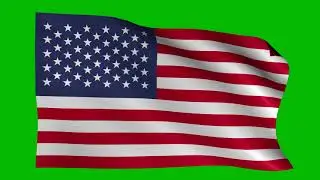 USA Flag #2 - 4K Green screen FREE high quality effects