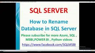 How to rename database in sql server | SQL rename database examples | sql alter database name