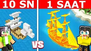 10 SANİYEDE YAPILAN GEMİ VS 1 SAATTE GEMİ 🚢 | Minecraft