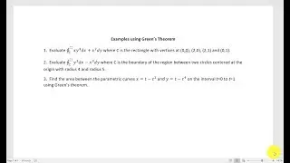 Examples Using Greens Theorem