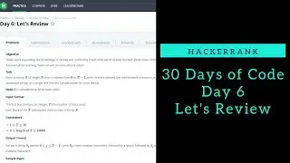 Let's Review || HackerRank || Day 06 || Python