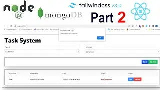 Node Js Tailwindcss react mongodb App Part 2