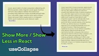 How to make Read More / Read Less button in React JS | React Collapsed | useCollapse