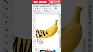 Banana text with Envelop tool in coreldraw