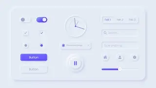 Minimal Neumorphic Elements Design | Neumorphism Icons | Neumorphism Buttons | HTML CSS JS