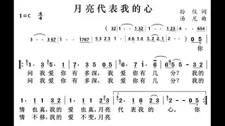 月亮代表我的心 C 调伴奏 (加小节指示) the Moon represents my heart