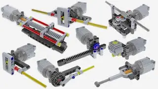 Converting Rotational Motion to Linear Motion Mechanism 3D Lego Technic Animation