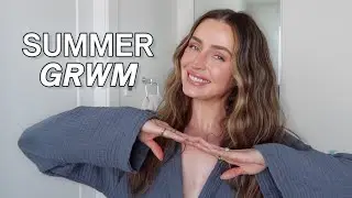 summertime grwm ☀️ updated beachy waves + glowing makeup