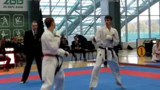 Shotokan Karate Russia Cup 2011 Kumite men's semi-final Umrikhin Sergey vs Mazurov Andrey