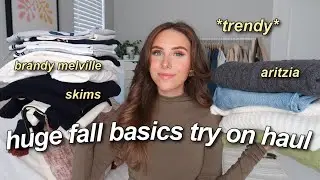 HUGE FALL BASICS TRY ON HAUL 2023 | aritzia, skims, brandy melville, sézane, & more! *trendy*