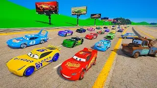 Big Ring Race Pixar Cars 3 - McQueen vs Cruz Ramirez The King Conrad Camber Jackson Storm & Friends