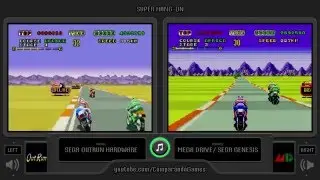 Super Hang-On (Arcade vs Sega Genesis) Side by Side Comparison (Arcade vs Mega Drive)