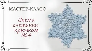 Схема вязаной снежинки крючком с описанием №4