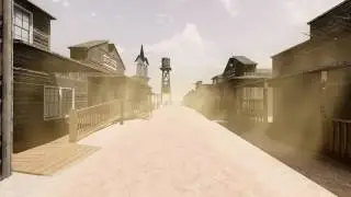 ( CGI 4k Free Stock Footage ) Western Ghost Town