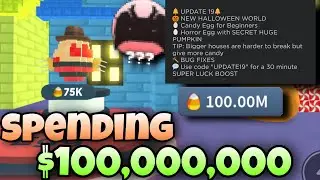 SPENDING 100 MILLION candy coins in Mining clicker simulator!!!