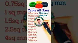 Cables all size chart | Wire size chart | Cable Size list