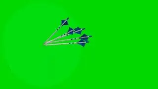 bow arrows fly on the target - bow arrows hit the target - green screen - free use