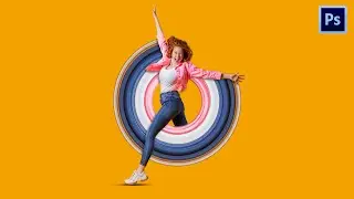 How to create Circular Pixel Stretch effect in photoshop in telugu | photoshop in telugu