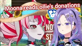 Moona reads Ollie's donations for her