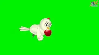 Tuny chidiya flying with an apple 🍎 || #Tunychidiya #cartoon #greenscreen