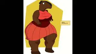 I draw a capybara lady