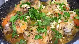 Вкусный Ужин На Скорую Руку Для Всей Семьи! Тушеные Куриные Бедра На Сковороде С  Овощами!