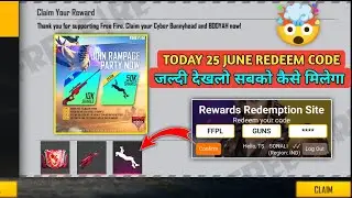 EMOTE REDEEM CODE FREE FIRE 25 JUNE | REDEEM CODE FREE FIRE TODAY FOR INDIA | 25 JUNE REDEEM CODE FF