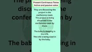 Present Continuous Tense Active and passive voice 