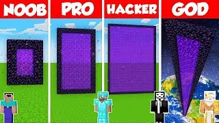 SECRET PORTAL HOUSE BUILD CHALLENGE - Minecraft Battle: NOOB vs PRO vs HACKER vs GOD / Animation