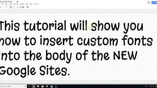 Inserting Custom Fonts into the NEW Google Sites