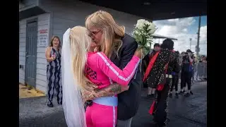 Palm Beach International Raceway's last day featured a drag strip wedding