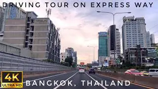 Driving tour on Express Way in Bangkok town