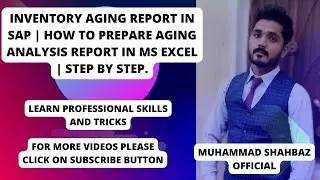 Inventory Aging Report in SAP | How to Prepare Aging Analysis Report in MS Excel | Step by Step