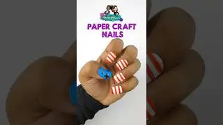 How to make quick & easy July 4th nails out of paper! 🎆 #shorts #papercraft #july4th #diynails