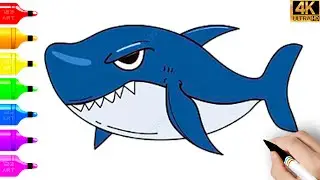 How to draw a shark | Cute shark drawing | Easy Drawings