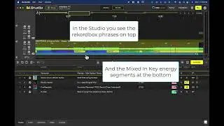 DJ.studio shows rekordbox phrases and Mixed in Key Energy levels